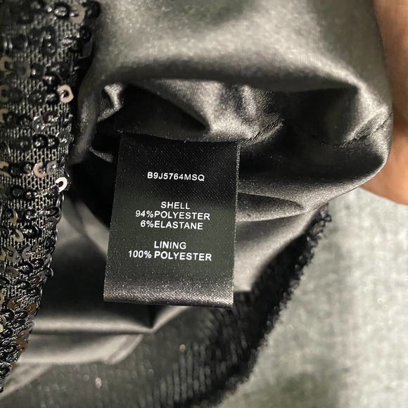 Parker Black Mini Dress 4 Small Sequin Strapless Aurelia Ruffle Cocktail Formal - Picture 14 of 15